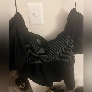 Navy Off-Shoulder Women's Top